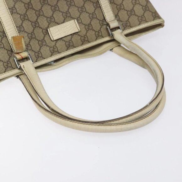 GUCCI GG Supreme Hand Bag PVC Beige Gold 116 02 080 Auth BA2772 - Picture 8 of 16